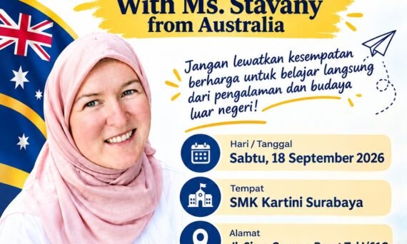 🦘🌏Guru Tamu Internasional dari Australia Hadir di SMK Kartini Surabaya Besok!📚 🦘🌏Guru Tamu Internasional dari Australia Hadir di SMK Kartini Surabaya Besok!📚