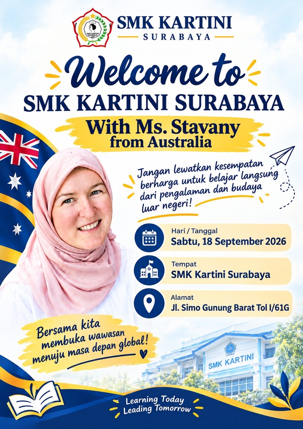Guru Tamu dari Australia di SMK Kartini Surabaya