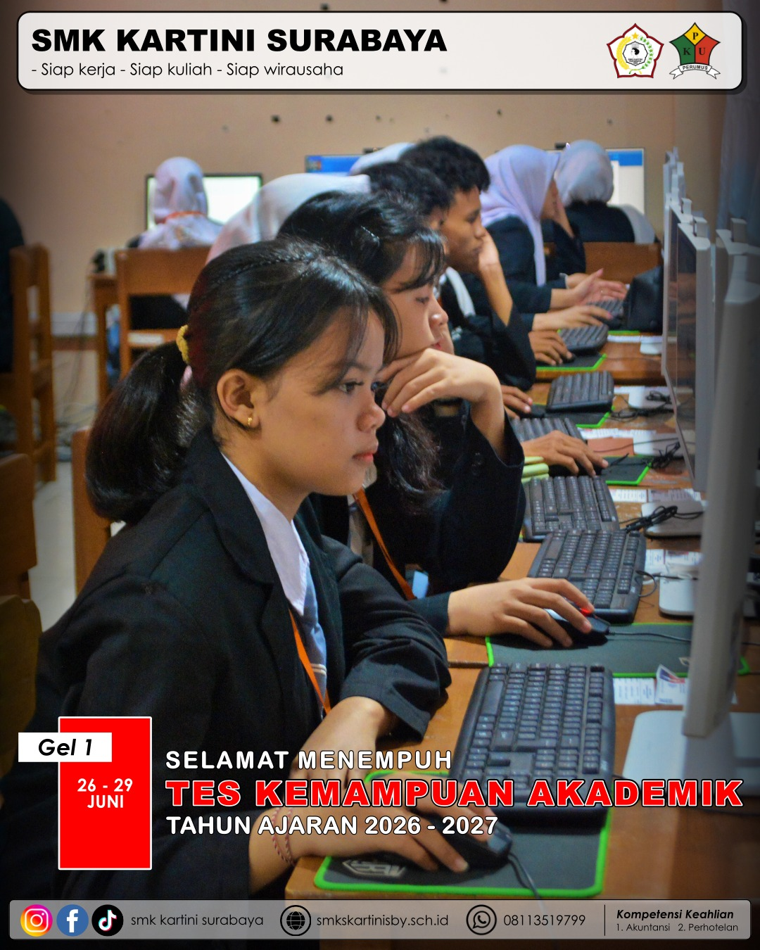 🎓✨Semangat Meraih Prestasi! Siswa Kelas XII SMK Kartini Surabaya Menempuh Tes Kemampuan Akademik (TKA) Tahun 2026💪📚